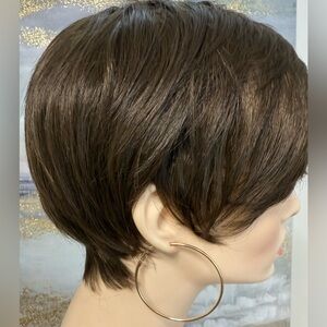 HAIR, Pixie with Bangs, Dark Brown